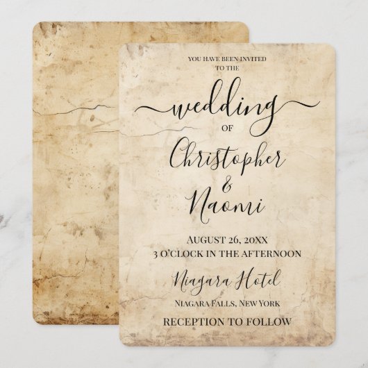 Invitation Créez votre propre papier Sepia Vintage (Devant / Derrière)