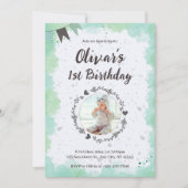 Invitation Créez votre propre Photo Boy Blue 1er anniversaire (Devant)