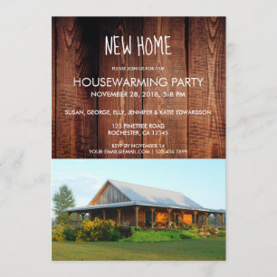 Invitation Créez votre propre photo rustique de chauffage Nou