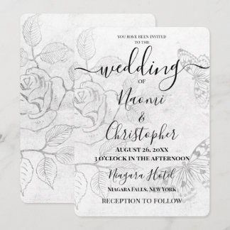 Invitation Créez Votre Propre Rose Papillon Vintage