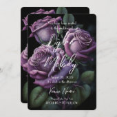 Invitation Créez votre propre Rose personnalisé violet (Devant / Derrière)