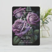 Invitation Créez votre propre Rose personnalisé violet (Debout devant)