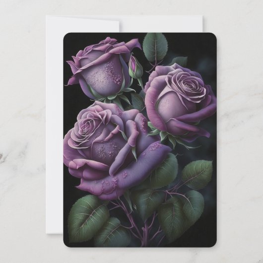 Invitation Créez votre propre Rose personnalisé violet (Dos)