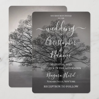 Invitation Créez Votre Propre Silhouette d'Arbre en N&B