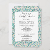 Invitation Crème Aqua Mint Parties scintillant léopard animal (Devant)