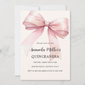 Invitation Crème arc rose élégant Quinceanera (Devant)