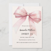 Invitation Crème arc rose élégant SWEET 16 luxe (Devant)