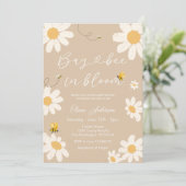 Invitation Crème Beige Daisy Bay Baby shower Bee (Debout devant)