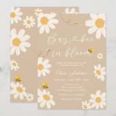 Invitation Crème Beige Daisy Bay Baby shower Bee (Devant / Derrière)