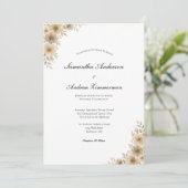 Invitation Crème beige Gris Neutre Floral Élégant Mariage (Debout devant)