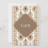 Invitation Crème Beige Ikat Anand Karaj Sikh Mariage (Dos)