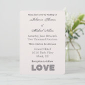 Invitation Crème Beige Pierre Argent Amour (Debout devant)