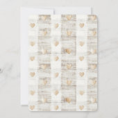 Invitation Crème Blanc Beige Boho Coeurs Anniversaire (Dos)