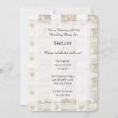 Invitation Crème Blanc Beige Boho Coeurs Anniversaire (Devant)