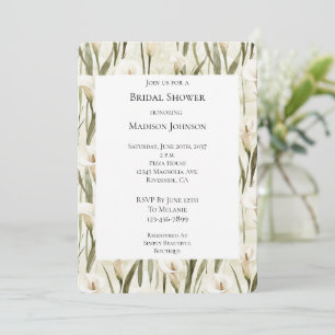 Invitation Crème Blanc Calla Lily Fête des mariées Florale
