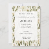 Invitation Crème Blanc Calla Lily Floral Anniversaire (Devant)