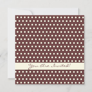 Invitation Crème Blanc Ivoire Motif à pois