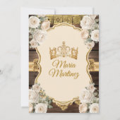 Invitation Crème blanche espagnole Floral Bois Mis Quince (Dos)