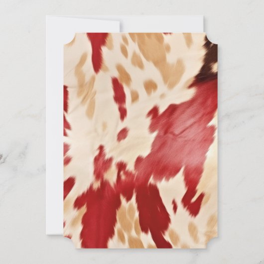 Invitation Crème blanche rouge Vachette occidentale (Dos)