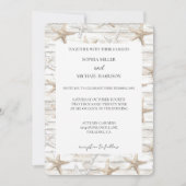 Invitation Crème blanche Starfish Beach Mariage (Devant)