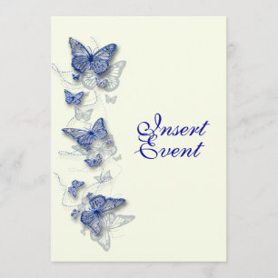 Invitation Crème bleue anniversaire fiançailles mariage