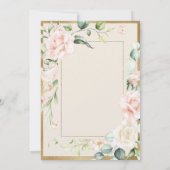Invitation Crème Blush Floral Aquarelle Mariage romantique (Dos)