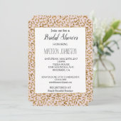 Invitation Crème Blush Parties scintillant d'or rose Leopard  (Debout devant)