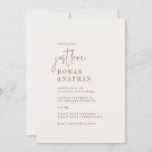 Invitation Crème Boho Chic Moderne Juste Amour Mariage (Devant)