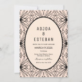 Invitation Crème Boho et tribus noire Pattée (Devant)