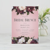 Invitation Crème Bourgogne rustique & Brunch Floral Rose (Debout devant)