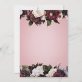 Invitation Crème Bourgogne rustique & Brunch Floral Rose (Dos)