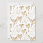 Invitation Crème Brown Coeurs Boho Anniversaire (Dos)