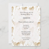 Invitation Crème Brown Coeurs Boho Anniversaire (Devant)