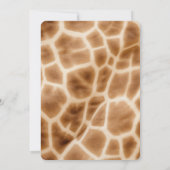 Invitation Crème Brown Giraffe Safari animal nuptiale douche (Dos)