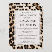 Invitation Crème Brown Léopard douche nuptiale (Devant / Derrière)