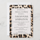 Invitation Crème Brown Léopard douche nuptiale (Devant)