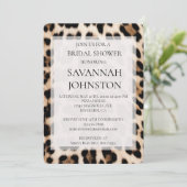 Invitation Crème Brown Léopard douche nuptiale (Debout devant)