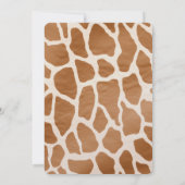 Invitation Crème Brown Safari Giraffe Poster de animal Annive (Dos)