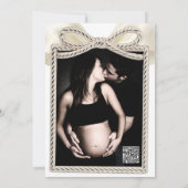 Invitation Crème Cascade Ruffle Bow Classy Baby shower (Dos)