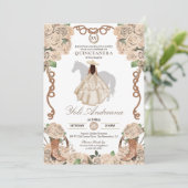 Invitation Crème Champagne Rose Charro Vestidos Quinceanera (Debout devant)