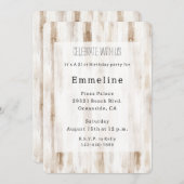 Invitation Crème Chic Blanc Brown rayures Anniversaire (Devant / Derrière)