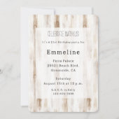 Invitation Crème Chic Blanc Brown rayures Anniversaire (Devant)