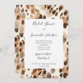 Invitation Crème chic Brown Fête des mariées animale léopard