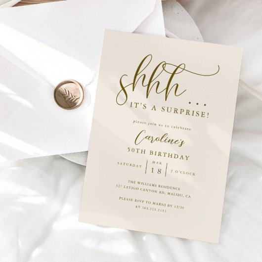 Invitation Crème d'anniversaire surprise simple
