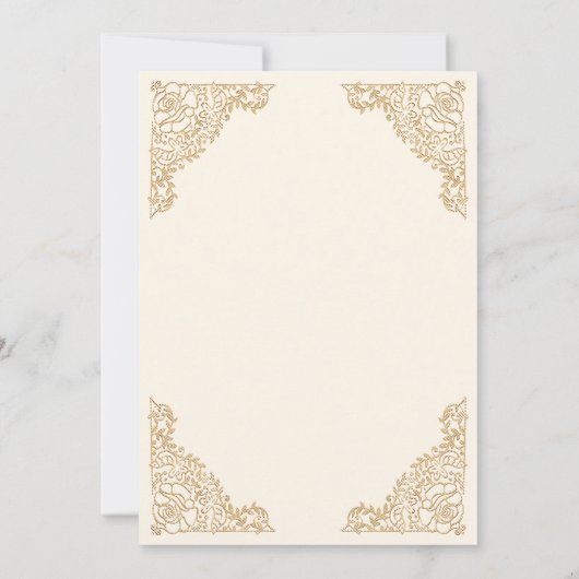 Invitation Crème de cadre floral et Mariage musulman d'or isl (Dos)