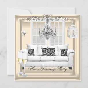 Invitation Crème de Champagne Blanc pour la Chandelier de Cha