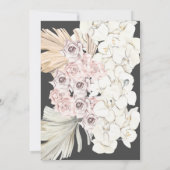 Invitation Crème de Charbon Pampas Grass Floral Jungle Mariag (Dos)