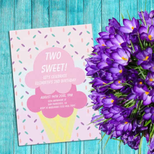 Invitation Crème de glace 2ème anniversaire