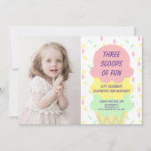 Invitation Crème de glace 3e anniversaire (Devant)