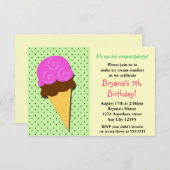 Invitation Crème de glace à la menthe Social Anniversaire Inv (Devant / Derrière)